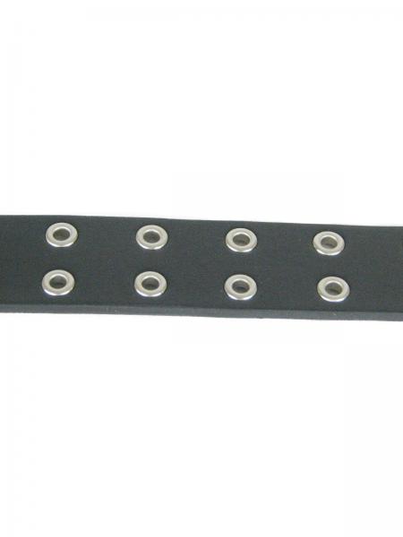 Doppelloch Nietengürtel unisex, einfach kürzbar, Schwarz Detail